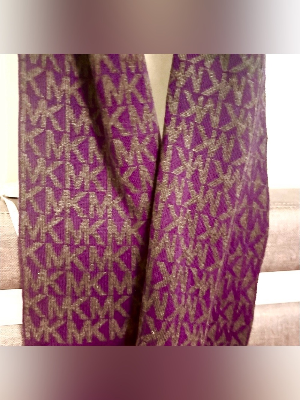 MICHAEL Michael Kors Purple MK Logo Scarf